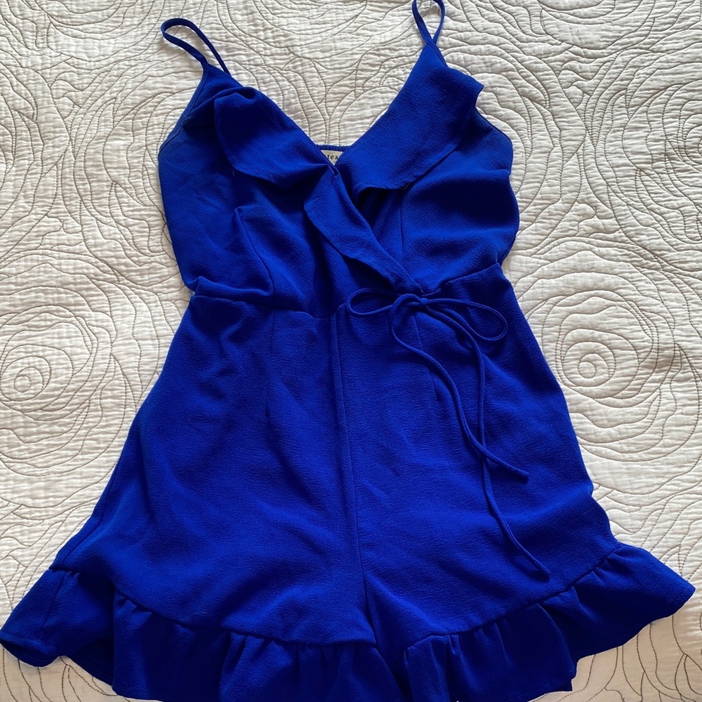Monteau Royal Blue Ruffle Romper